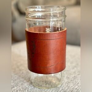 Tactical Craftworks Leather Mason Jar Koozie. WA State.